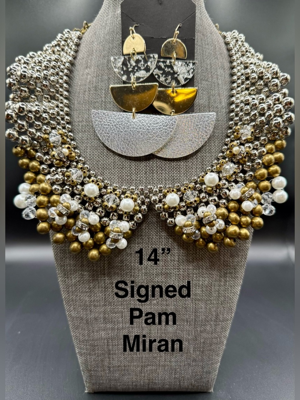 Pam Miran Statement Necklace Gold & Silver